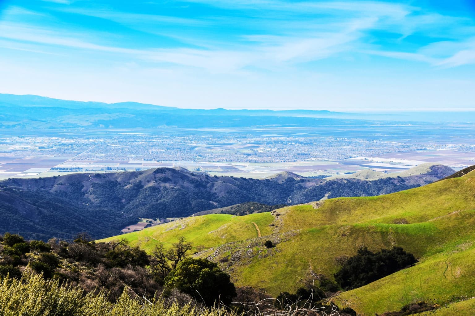 Aerial view of Salinas Valley and Monterey County, California