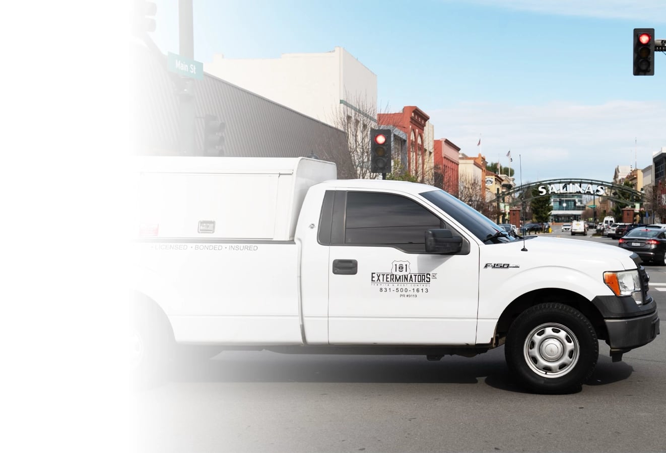 101 Exterminators service truck — Salinas-based pest control serving Central California